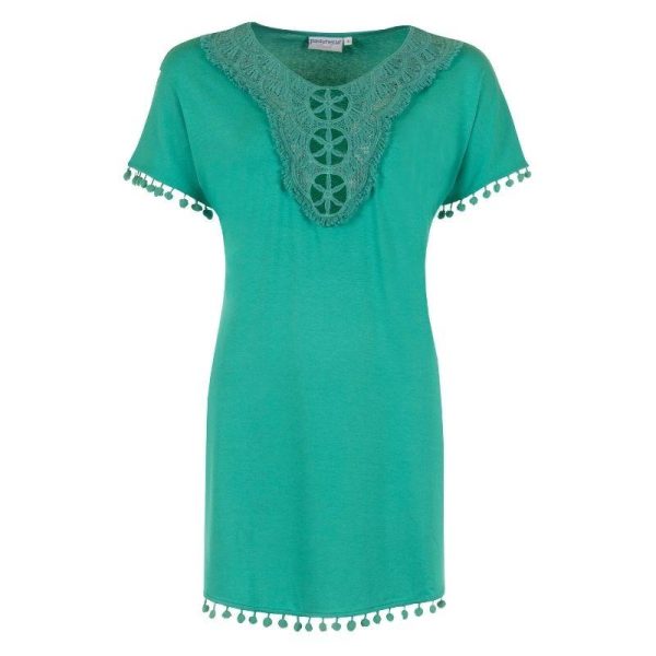 Lyhythihainen_viskoositirkoo_tunika__rantamekko__kaunis_pitsi_paantiella_