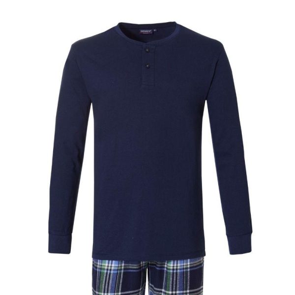Miesten_pyjama__pehmeat_flanellihousut_ja_puvillatrikoopaita