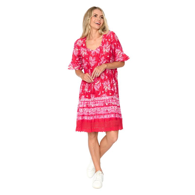 Lyhythihainen bohomekko, 100% puuvillaa, punainen