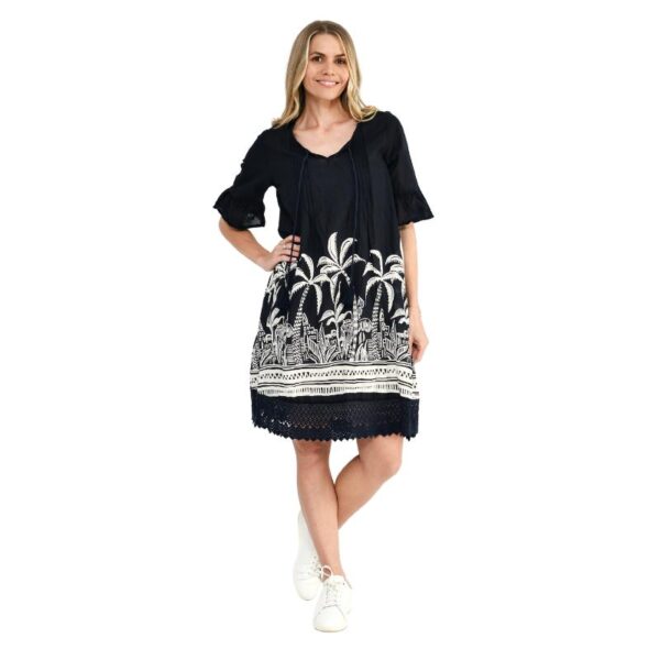 Lyhythihainen bohomekko, 100% puuvillaa, tumman sininen