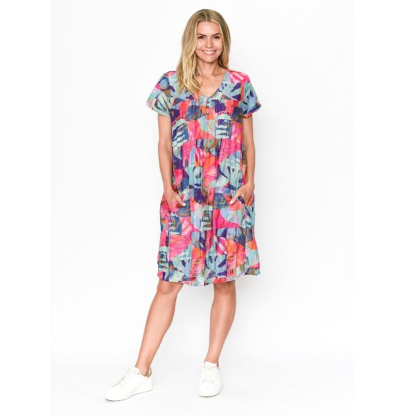 Lyhythihainen mekko, tunika, 100% puuvillakangas