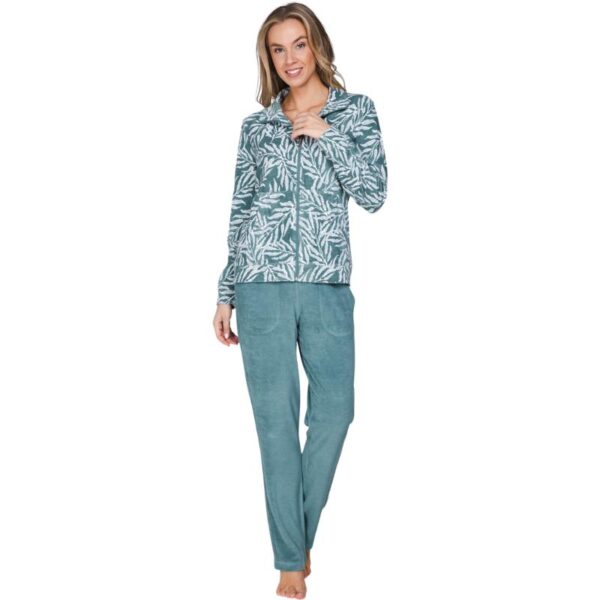Naisten lämmin jacquard-frotee oloasu, takki ja housut