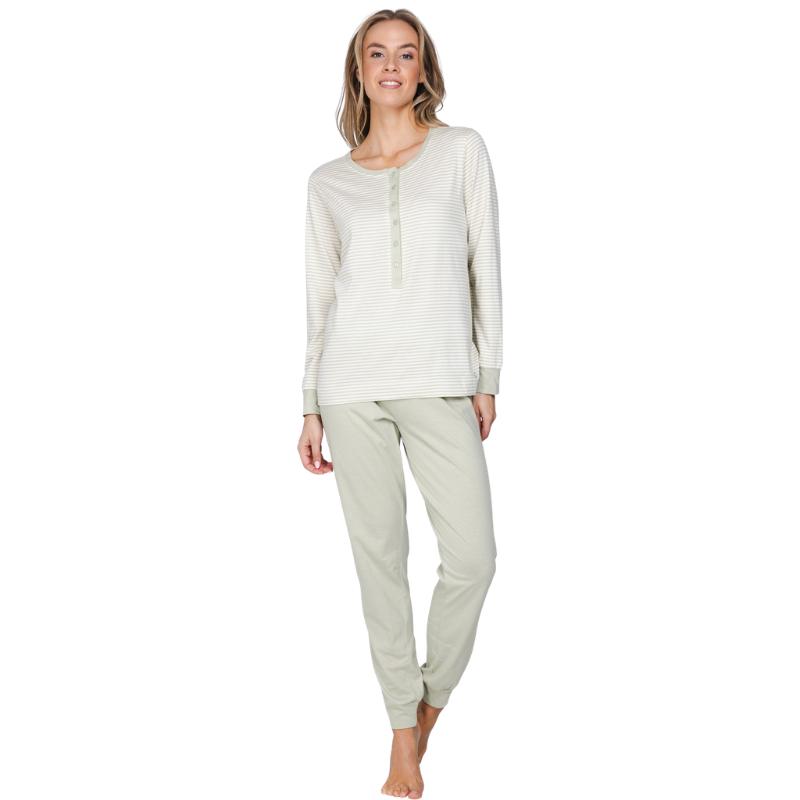 Naisten pehmeä pyjama, 100% puuvillaa, harmaa